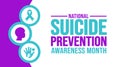 September is National Suicide Prevention Awareness Month background template. Holiday concept.