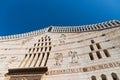 September 18, 2019, Nazareth, Israel. Western facade of the Basilica of Annunciation, Fragment, details