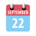 september 22nd. Day 22 of month,Simple calendar icon on white background. Planning. Time management. Set of calendar icons for web Royalty Free Stock Photo