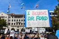 Sign raised at a rally in support of Christine Blasey Ford