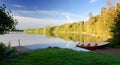 September panorama landscape of Swedish lake Royalty Free Stock Photo