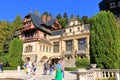 September 12 2021 - Peles in Romania: Peles castle Sinaia in autumn season, Transylvania, Romania protected by Unesco World Royalty Free Stock Photo