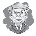 September 2019. President of USA - Donald Trump with angry face expression