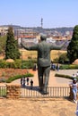 September 29 2022 - Pretoria, South Africa: People around the Nelson Mandela statue on his square in front of Union Buildings in