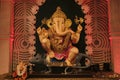 02 September 2022, Pune, Maharashtra, India, Beautiful idol of Lord Ganesh installed by Guruji Talim Ganpati during Ganesh