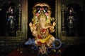 22 September 2023, Pune, Maharashtra, India, Beautiful idol of Lord Ganesh installed by Guruji Talim Ganpati during Ganesh
