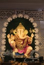 01 September 2022, Pune, Maharashtra, India, Beautiful idol of Lord Ganesh installed by Guruji Talim Ganpati during Ganesh