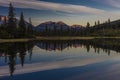 September 2, 2016 - Reflections on Rainbow Lake, the Aleutian Mountain Range - near Willow Alaska Royalty Free Stock Photo