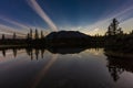 September 2, 2016 - Reflections on Rainbow Lake, the Aleutian Mountain Range - near Willow Alaska Royalty Free Stock Photo