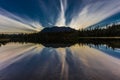 September 2, 2016 - Reflections on Rainbow Lake, the Aleutian Mountain Range - near Willow Alaska Royalty Free Stock Photo