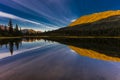 September 2, 2016 - Reflections on Rainbow Lake, the Aleutian Mountain Range - near Willow Alaska Royalty Free Stock Photo