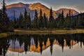 September 2, 2016 - Reflections on Rainbow Lake, the Aleutian Mountain Range - near Willow Alaska Royalty Free Stock Photo