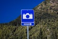 September 2, 2016 - Road Sign pointing out Scenic View Spot for photos, Alaska backroads Royalty Free Stock Photo