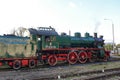 September 13, 2019 Russia, Moscow. - Old steam locomotive at the exhibition of railway transport