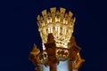 September 20, 2023 Russia, Moscow, the top of the Fountain of Friendship of Peoples with illumination