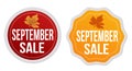 September sale stickers set