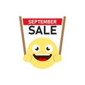 September sale vector icon symbol isolated on white background