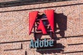 September 20, 2019 San Francisco / CA / USA - Close up of Adobe sign at their corporate headquarters in San Francisco