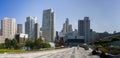 September 5, 2017 San Francisco/CA/USA - Panoramic view of Yerba Buena gardens surrounded by museums and skyscrapers in downtown