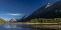 SEPTEMBER 1, 2016 Scenic View Of The Kenai Mountains Reflected In Tern Lake During Fall On The Kenai Peninsula In Southcentral Ala