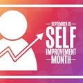 September is Self Improvement Month. Holiday concept. Template for background, banner, card, poster with text