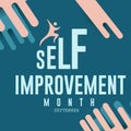 September is Self-Improvement Month. Holiday concept. Web banner and poster design vector illustration.