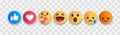 September 21, 2020: Set of Facebook Empathetic Emoji Reactions, paper cut design