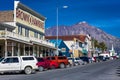 September 2, 2016 - Seward Alaska storefronts and small businesses on nice sunny day in Alaska Royalty Free Stock Photo