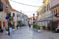 September 19 2023 - Shkoder, Albania: Cityscapes, people on the street during summer Royalty Free Stock Photo