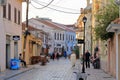 September 19 2023 - Shkoder, Albania: Cityscapes, people on the street during summer Royalty Free Stock Photo