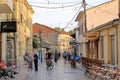 September 19 2023 - Shkoder, Albania: Cityscapes, people on the street during summer Royalty Free Stock Photo