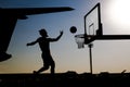 Basketball player silhouette Royalty Free Stock Photo