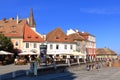 September 5 2021 - Sibiu, Hermannstadt, Romania: Area around the Bridge of Lies Podul Minciunilor Sibiu, Transylvania, Romania