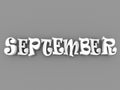 September sign with colour black and white. 3d paper illustration. Royalty Free Stock Photo