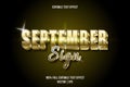 September sign editable text effect emboss elegant style