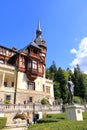 September 12 2021 - Sinaia in Romania: Peles castle Sinaia in autumn season, Transylvania, Romania protected by Unesco World Royalty Free Stock Photo