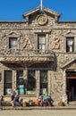 September 15, 2018 - Skagway, AK: Facade of historic Arctic Brotherhood Hall.