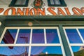 September 15, 2018 - Skagway, AK: Front facade of The Red Onion Saloon, a former brothel. Royalty Free Stock Photo