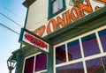 September 15, 2018 - Skagway, AK: Front facade of The Red Onion Saloon, a former brothel. Royalty Free Stock Photo