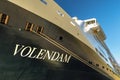 Sept. 15, 2018 - Skagway, AK: Hull detail port side of The Volendam cruise ship. Royalty Free Stock Photo