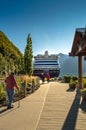 September 15, 2018 - Skagway, AK: Passengers returning on foot to cruise ships. Royalty Free Stock Photo