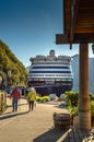 September 15, 2018 - Skagway, AK: Passengers returning on foot to cruise ships. Royalty Free Stock Photo