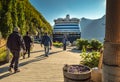 September 15, 2018 - Skagway, AK: Passengers returning on foot to cruise ships. Royalty Free Stock Photo
