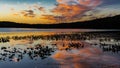 September 1, 2016, Skilak Lake, spectacular sunset Alaska, the Aleutian Mountain Range - elevation 10,197 feet Royalty Free Stock Photo