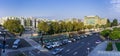 September 5, 2017 Sunnyvale/CA/USA - Panoramic aerial view of downtown Sunnyvale in the morning; south San Francisco bay area Royalty Free Stock Photo