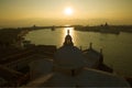 September sunset over the Cathedral of San Giorgio Maggiore. Venice, Italy Royalty Free Stock Photo