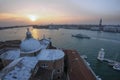 September sunset over the medieval of San Giorgio Maggiore Cathedral. Venice Royalty Free Stock Photo