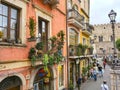 Taormina, Sicily, Italy. Ornated balconies