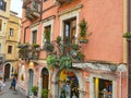 Taormina, Sicily, Italy. Ornated balconies