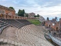 Taormina, Sicily, Italy. Antique greek roman theater